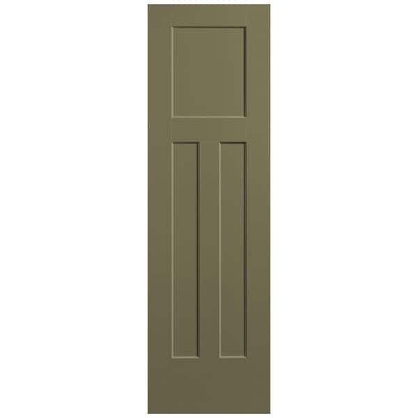 Masonite 24 in. x 80 in. 3-Panel Winslow Single Bore Solid Core Truly Olive Molded Composite Interior Door Slab
