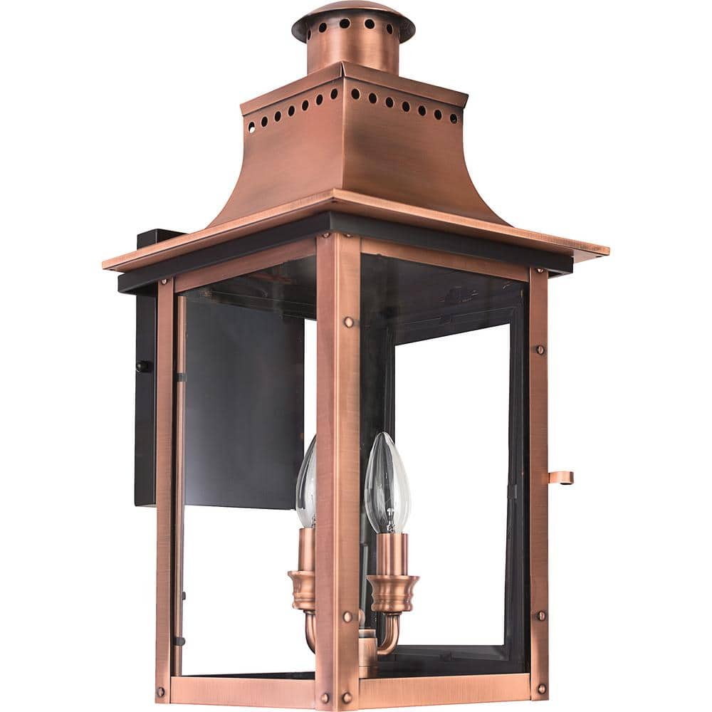Aged Copper Dimmable Outdoor Wall Lantern