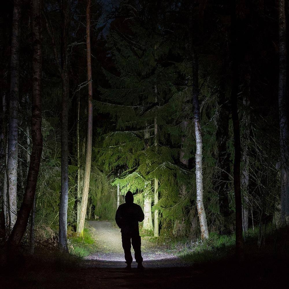 Black Polymer and Aluminum Rechargeable LED Flashlight