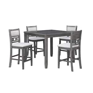Modern Style 42 in. Gray Wooden 4-Legs Dining Table Set (Seats 4)