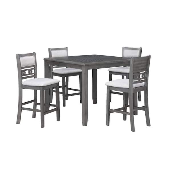 Benjara Modern Style 42 in. Gray Wooden 4-Legs Dining Table Set (Seats 4)