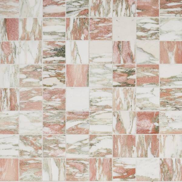 Ivy Hill Tile Norvegia Rosa 12 in. x 12 in. Honed Marble Floor and Wall Mosaic Tile (1 sq. ft./Each)