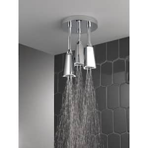 Contemporary 1-Spray Patterns 2.5 GPM 9 in. Ceiling Mount Fixed Shower Head with H2Okinetic in Chrome