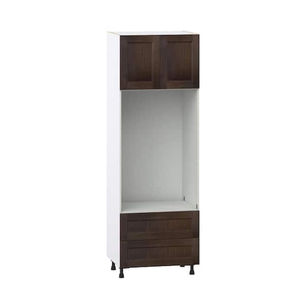 Georgetown 30 in. W x 24 in. D x 89.5 in. H Assembled Double Oven Kitchen Cabinet in Chestnut