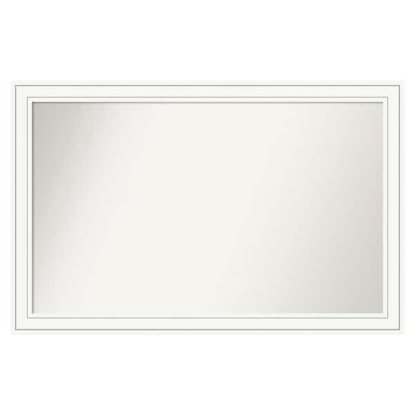 Amanti Art Craftsman White 51 in. x 33 in. Custom Non-Beveled Satin Wood Framed Bathroom Vanity Wall Mirror