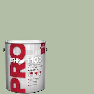 1 gal. #S390-3 Creamy Spinach Dead Flat Interior Paint