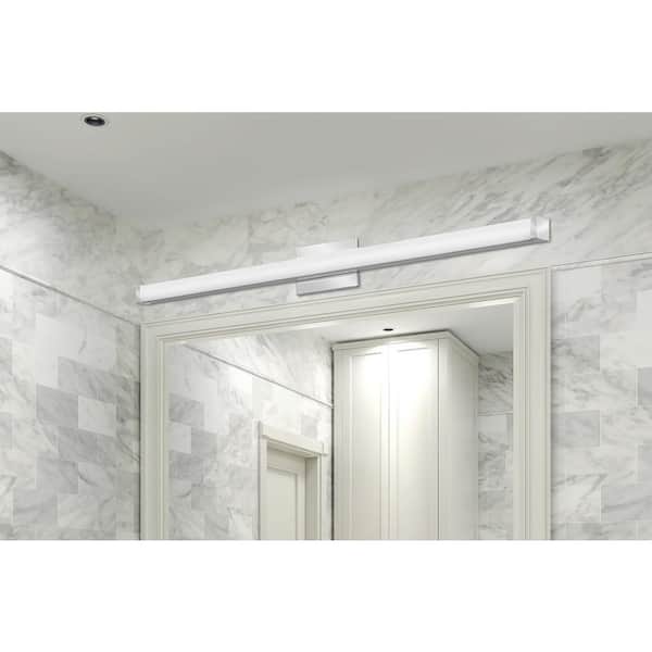45 in. Chrome LED Vanity Light Bar Switchable Light Color