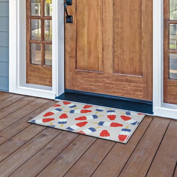 Home Accents Holiday Bomb Pop 18 in. x 30 in. Indoor/Outdoor Mat