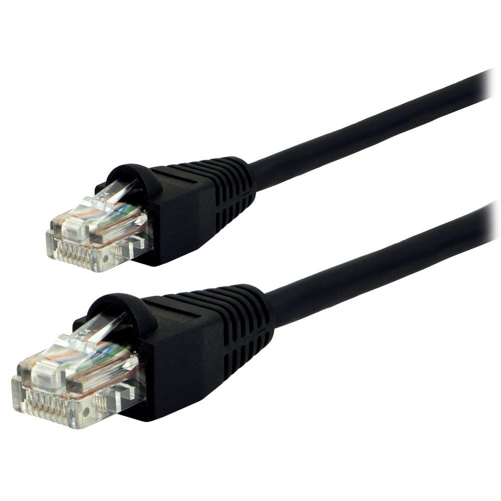 GE ft. Cat5E Ethernet Cable RJ45 Connectors, Black 33763 The Home Depot