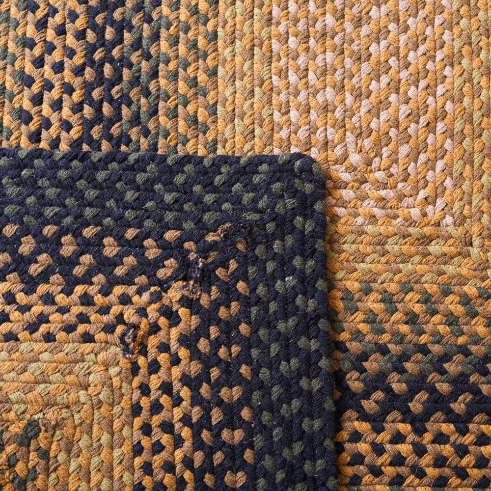 Handmade Gold and Sage Braided Cotton Area Rug, 4' x 6'