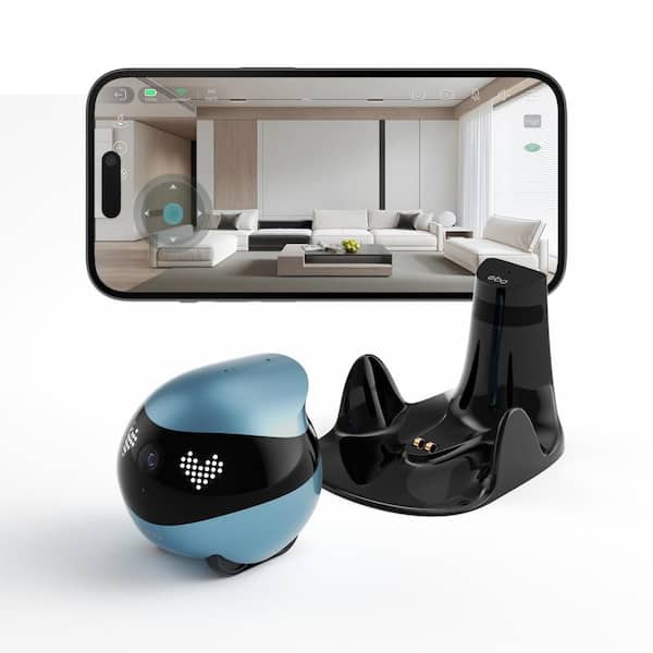 EBO Air 2 2K HD Camera, Intelligent Home Companion Robot, Whole Home Mobility, Family Interaction, Jay Blue