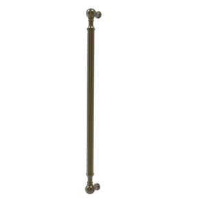 18 in. Center-to-Center Beaded Refrigerator Pull in Antique Brass