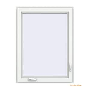 36 in. x 48 in. V-4500 Series Black Exterior/White Interior FiniShield Vinyl Right-Handed Casement Window w/Mesh Screen