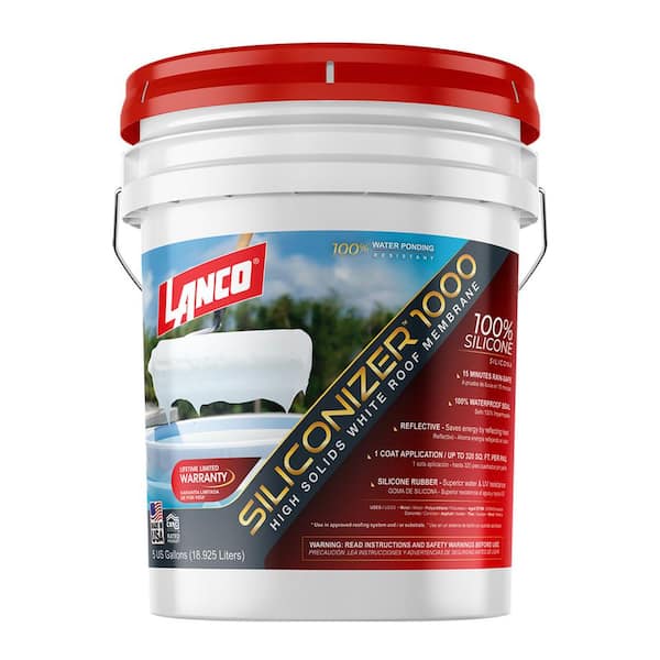 Lanco Siliconizer 1000 5 gal. 100% Silicone White Roof Sealer