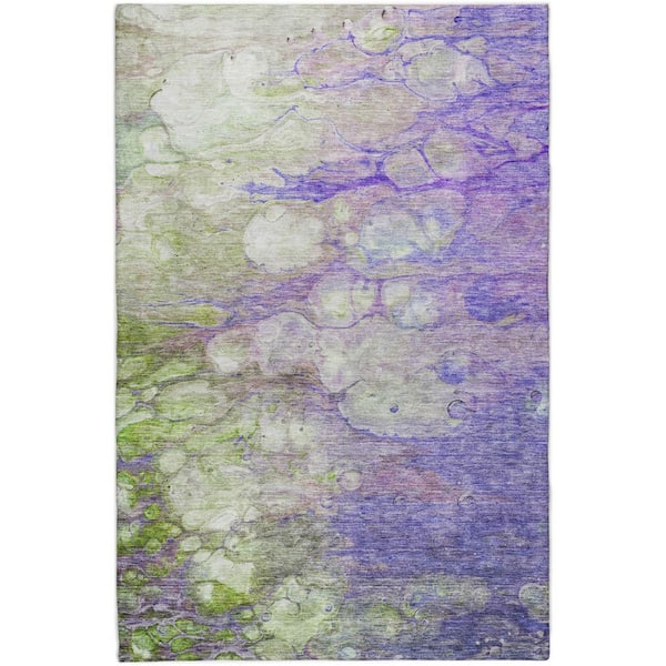 Dream Shag Premium Machine Washable Abstract ADS698 Terracotta 5 ft. x 7 ft. 6 in. Area Rug