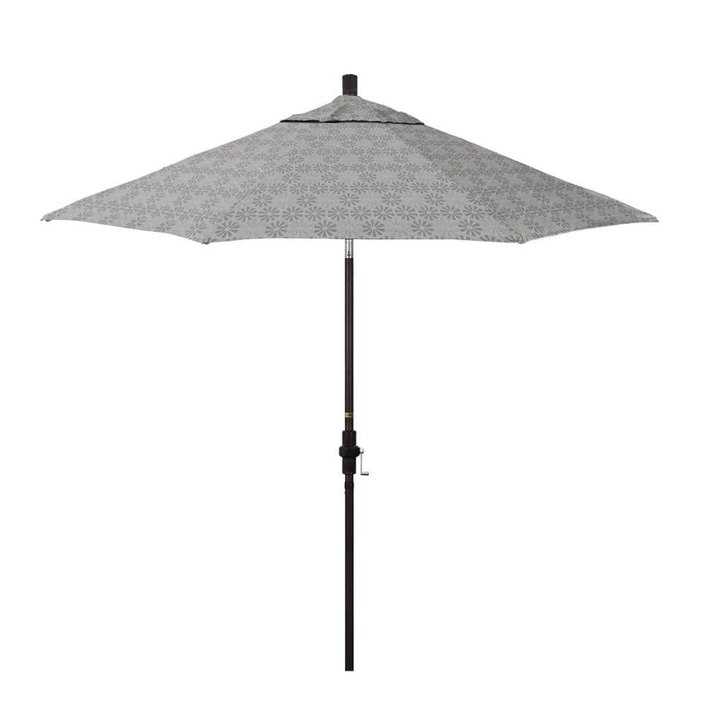 9 ft. Bronze Aluminum Market Patio Umbrella with Fiberglass Ribs Crank & Collar Tilt in Spiro Graphite Pacifica Premium price history on PriceWatchPro