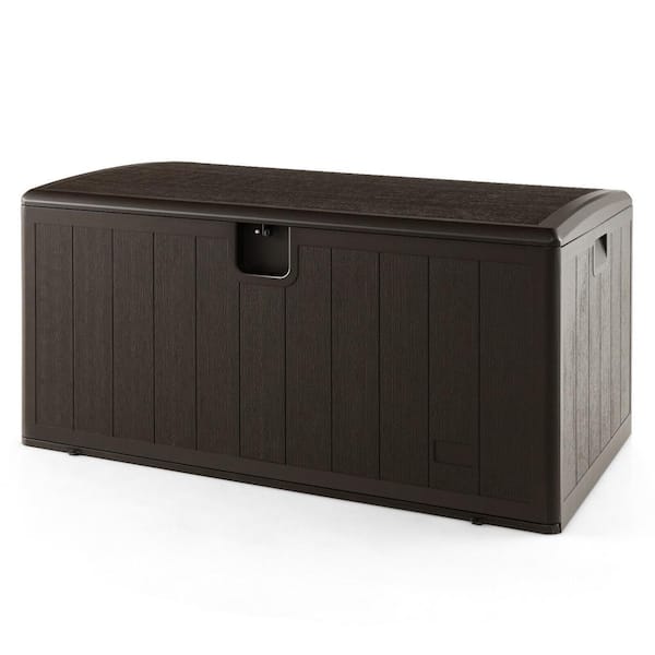 WELLFOR 130 Gal. Brown HDPE Deck Box