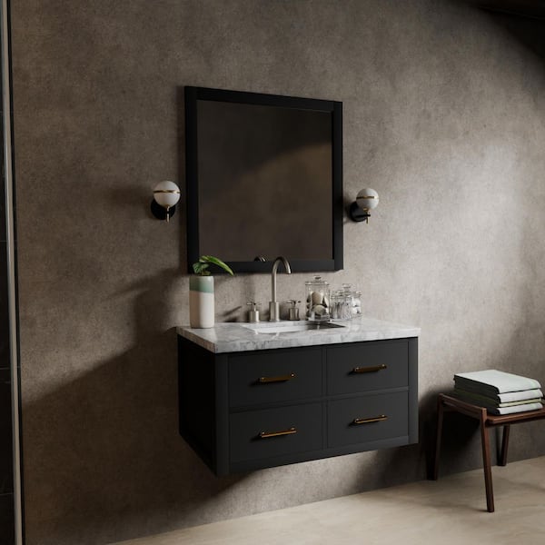 Sherman 36 in. Bath Vanity Cabinet without Top in Black Assembled