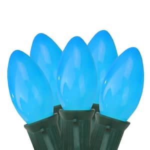 25-Light Opaque Blue C9 Christmas Lights 12 in. Bulb Spacing 20 AWG with Green Wire