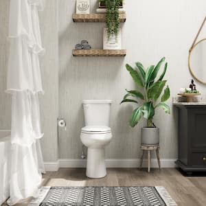 21 in. Extra Tall 2-Piece High-Efficiency 1.28 GPF Single Flush Elongated Toilet Map Flush 1000g Seat Included