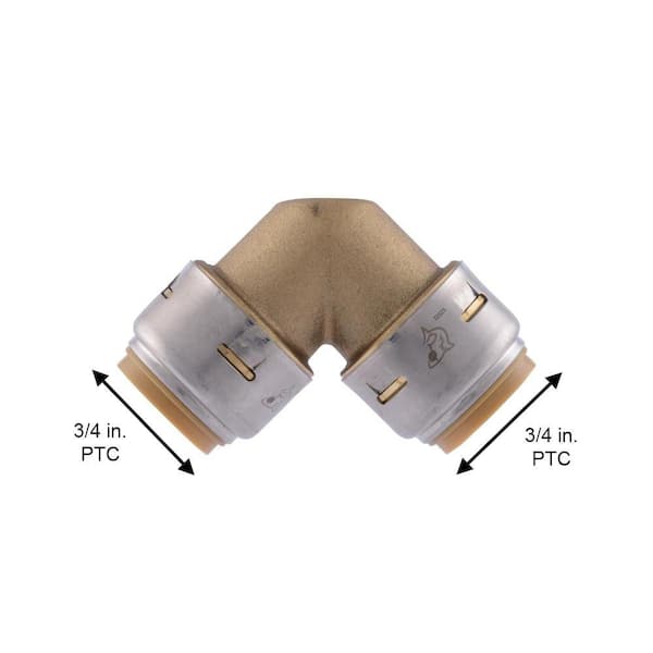 Pack Of 2) EFIELD 3/4-inch 90-Degree Elbow, Push-Fit Brass - View #9