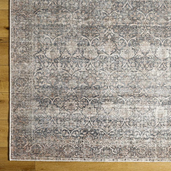 Lorelai Gray Traditional 5 ft. x 7 ft. Indoor Machine-Washable Area Rug