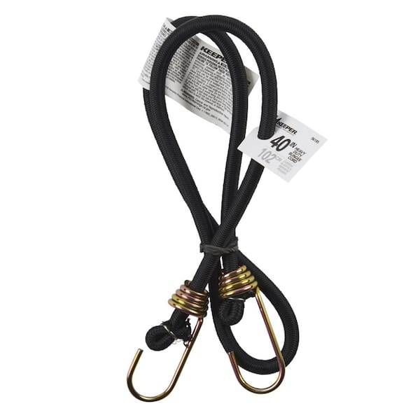 Keeper 40 in. Black Blungee Cord with Dichromate Hooks 06185 - The