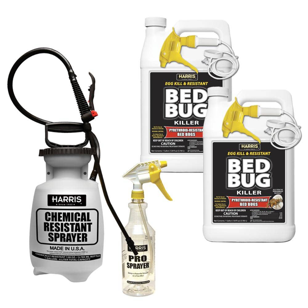 Harris 1 Gal. Ready-to-Use Bed Bug Killer (2-Pack), 256 Oz., 32 Oz. Pro ...