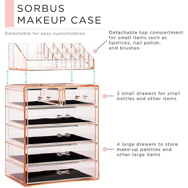 Sorbus Freestanding 6 Drawer 6.25 in. x 14.25 in. 1-Cube Cosmetic