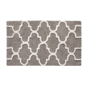 Saffron Fabs Regency 36 in. x 24 in. Cotton Latex Spray Non-Skid Backing  White Textured Border Machine Washable Bath Rug SFBR1006 - The Home Depot