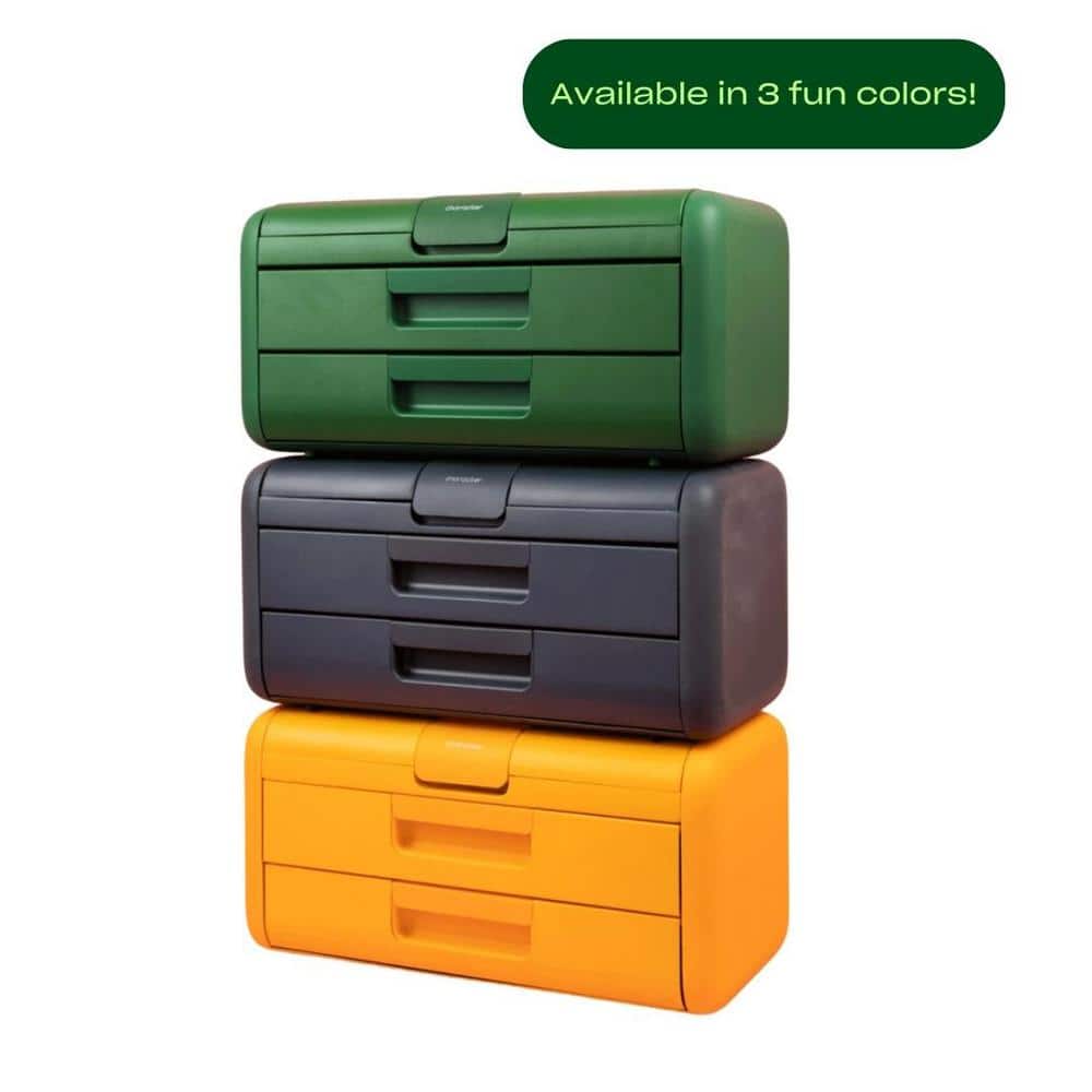 Green 2-Drawer Steel Toolbox with Powder Coat Finish