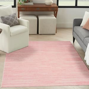 Washable Essentials Pink 5 ft. x 7 ft. All-over design Contemporary Area Rug