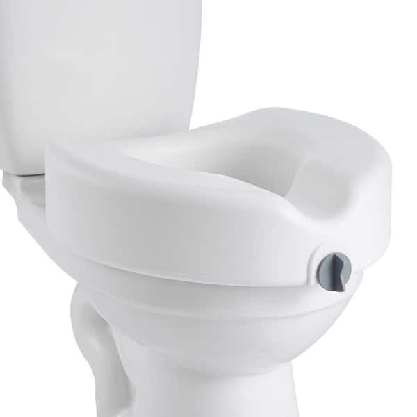 Raised Toilet Seat, 350 lbs. Capacity, 5 in. Lift Height, Commode Elevated Toilet Seat Riser with Enlarged Opening