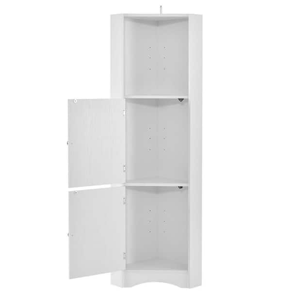 Dropship Tall Bathroom Corner Cabinet, Freestanding Storage Cabinet With  Doors And Adjustable Shelves, MDF Board, Gray to Sell Online at a Lower  Price