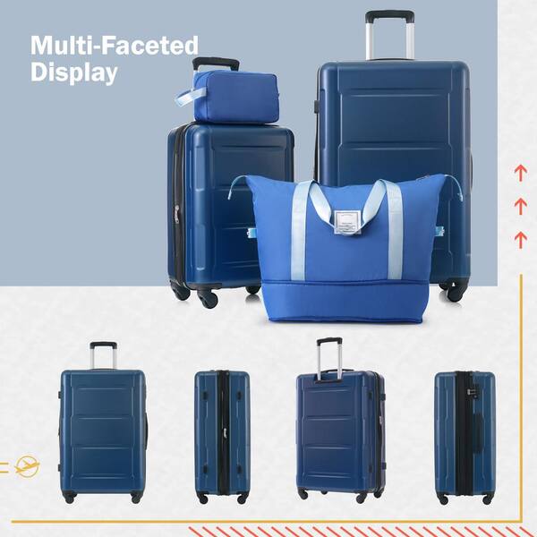 ★TOUT Y EST★ WASHBACK FRESH AERIAL BLUE KLBBW01ABBL Merax 4-Piece Blue Expandable ABS Hardshell Spinner 20 in