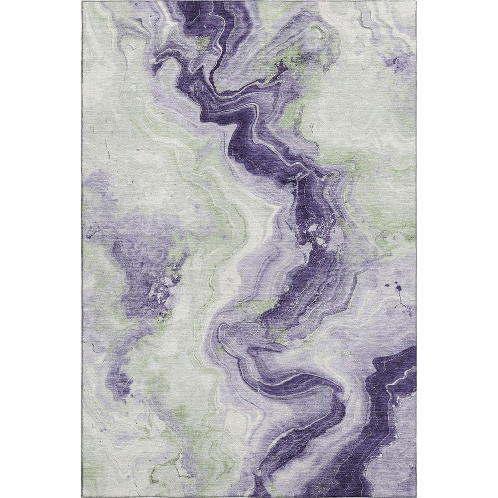 Mayfield Premium Machine Washable Abstract AMF1862 Lavender 5 ft. x 7 ft. 6 in. Area Rug price history on PriceWatchPro