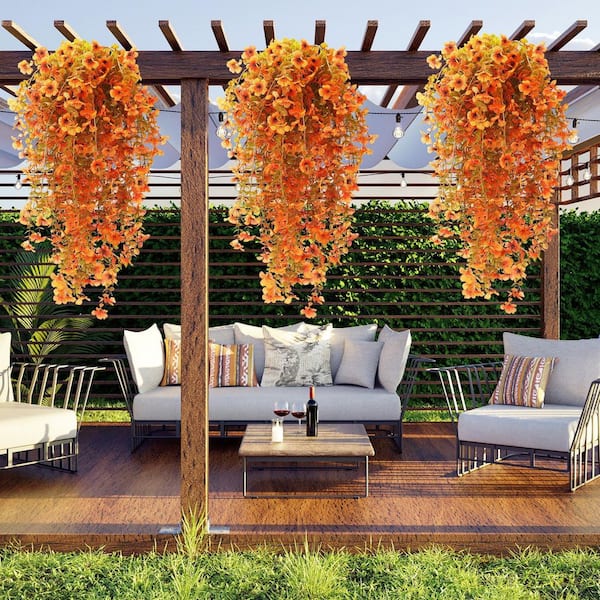 2.95 in. 6-Piece Warm Color Violet Artificial Vine Autumn Outdoor