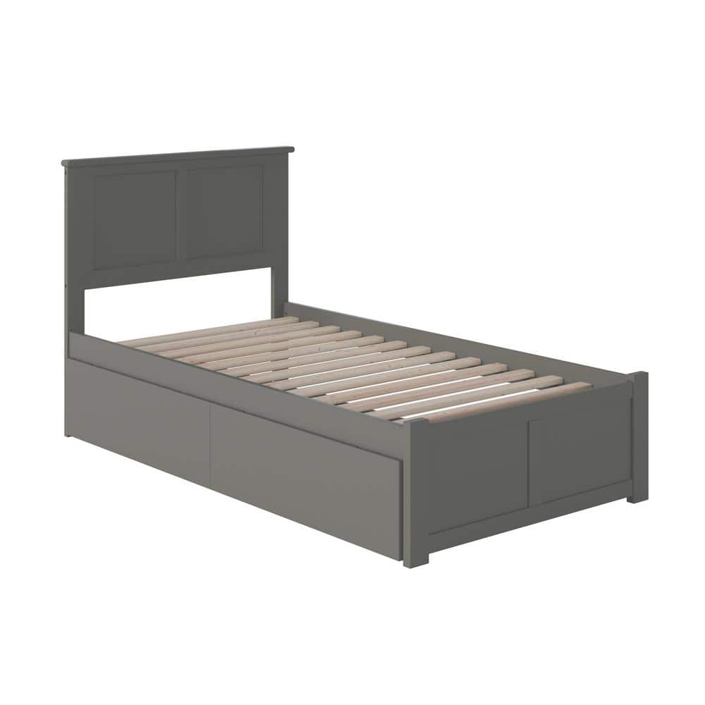 Madison Gray Twin XL Wood Platform Bed with Storage Drawers