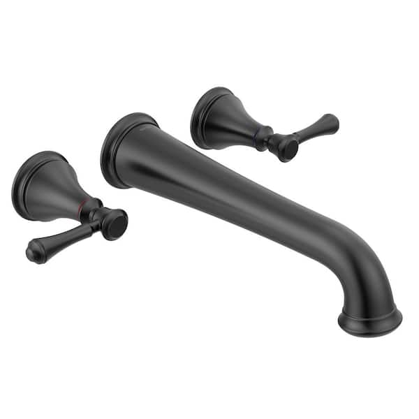 Cassidy 2-Handle Wall Mount Tub Filler Trim Kit in Matte Black (Valve Not Included)