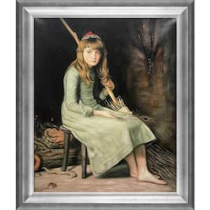 Cinderella by Sir John Everett Millais Athenian Silver Framed Abstract Oil Painting Art Print 25 in. x 29 in.