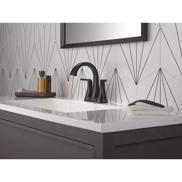 Delta Lineax 4 in. Centerset Double Handle Bathroom Sink Faucet in