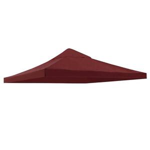 10 ft. x 10 ft. Burgundy Gazebo Canopy Top Replacement 1 Tier Patio Pavilion Cover UV 30 Sunshade(No Shelf)