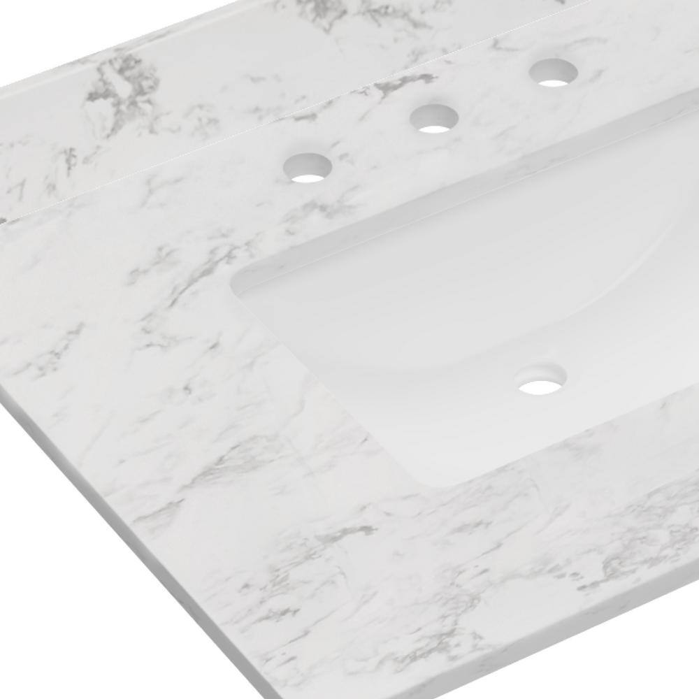 Carrara 31" White Engineered Marble Vanity Top with Undermount Sink