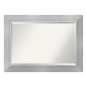 Medium Rectangle Burnished Silver Beveled Glass Modern Mirror (31.25 in. H x 43.25 in. W)