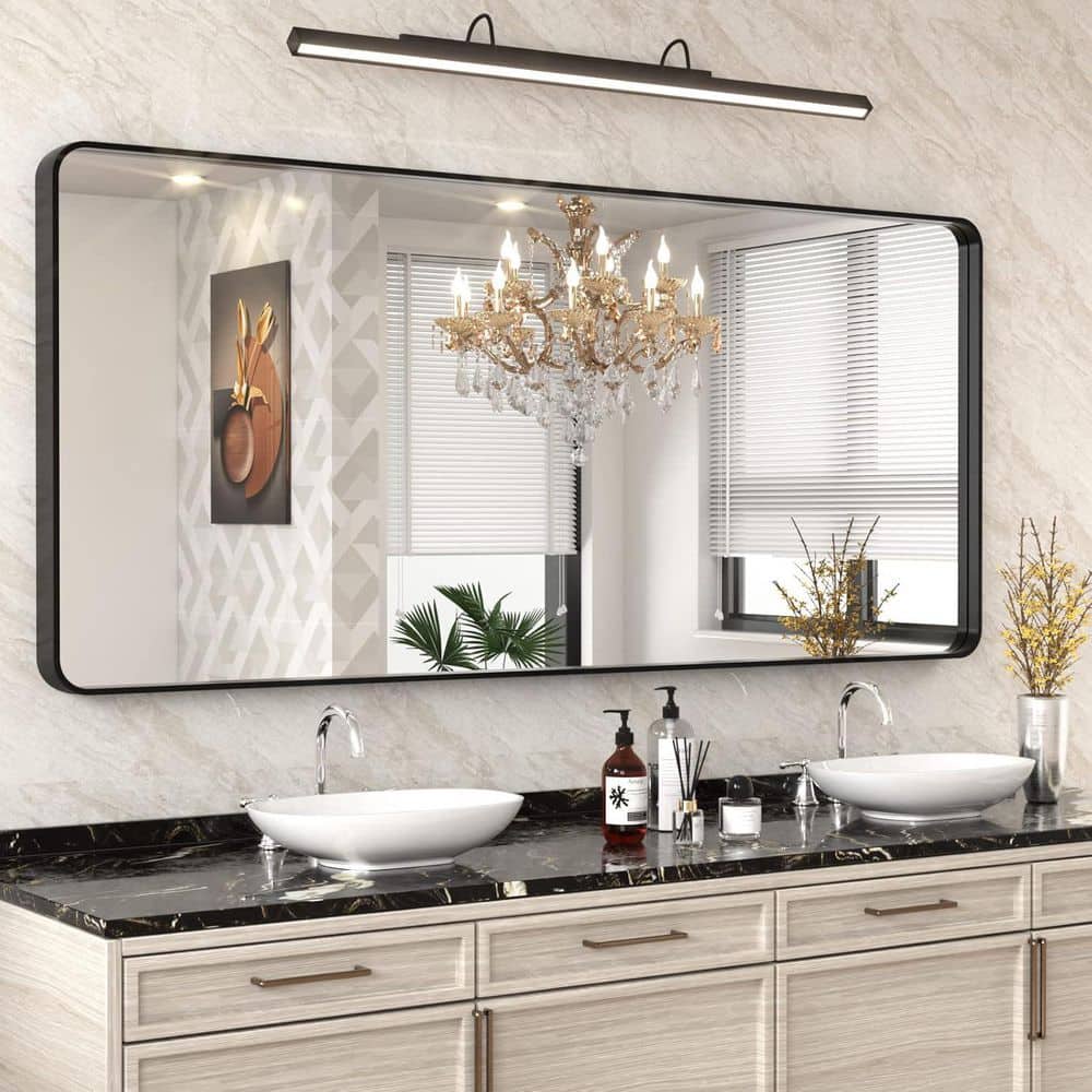 Apmir 72 in. W x 32 in. H Large Rectangular Tempered Glass