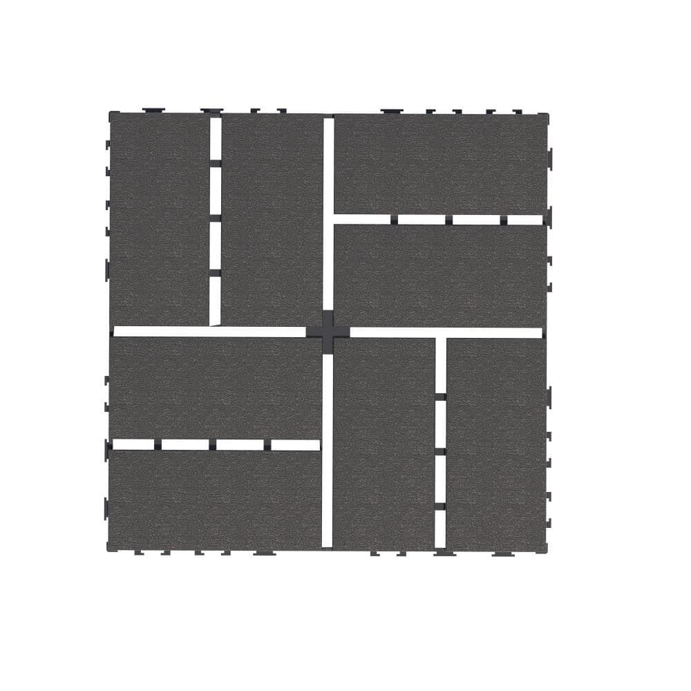 12 in. x 12 in. Plastic Floor Pavers Outdoor Deck Tile Interlocking Patio D