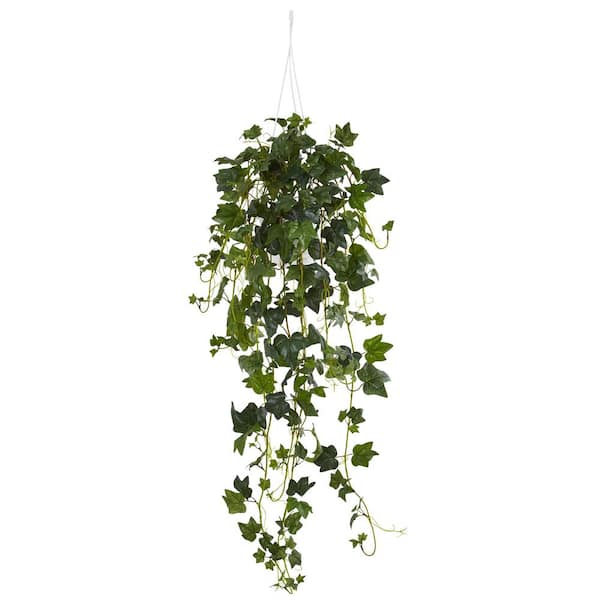 Nearly Natural English Ivy Hanging Basket Artificial Plant 6947 The Home Depot