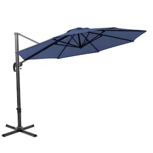 10 ft. Outdoor Cantilever Patio Umbrella in Navy Blue