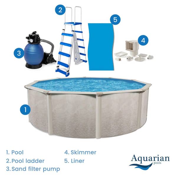 Phoenix 18 ft. Round 52 in. Deep Above Ground Pool Set