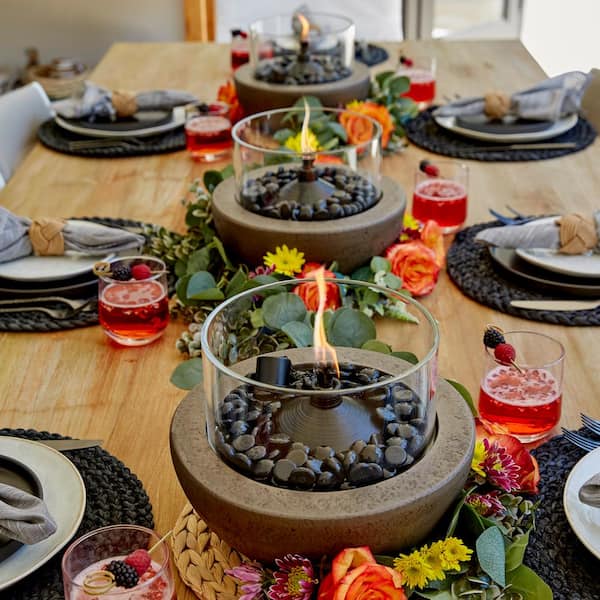 Endless Summer 10.5 in. Dia Outdoor Gray Stone Tabletop